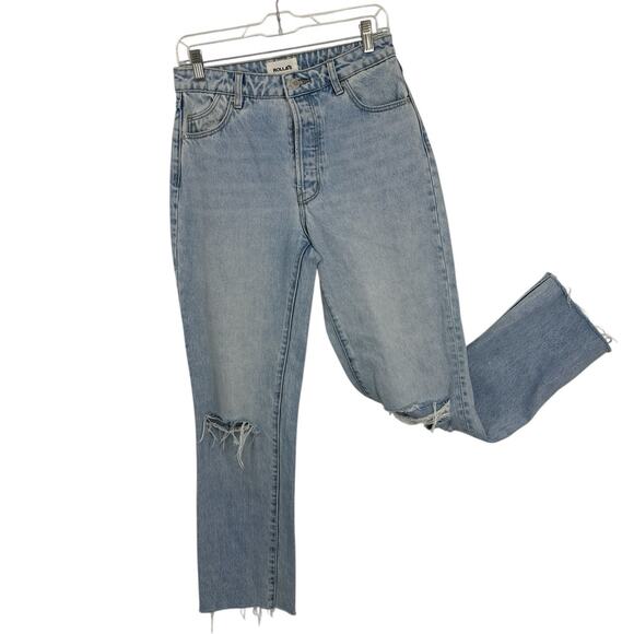 Rollas High Rise Regular Fit Straight Leg Jeans size 27 Light Blue Denim 30" ins - Picture 1 of 13